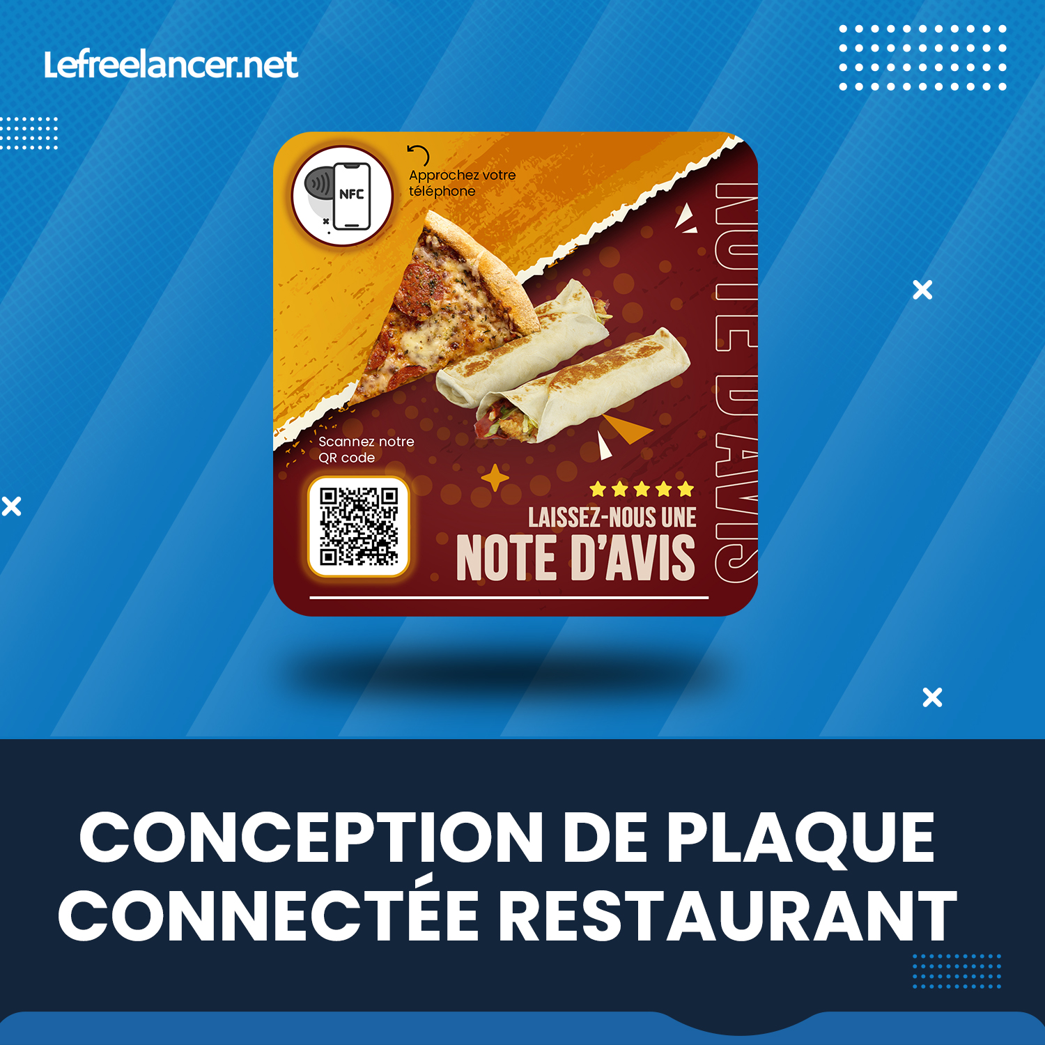 Plaque Connectée Restaurant Multi-surfaces Avec Puce NFC