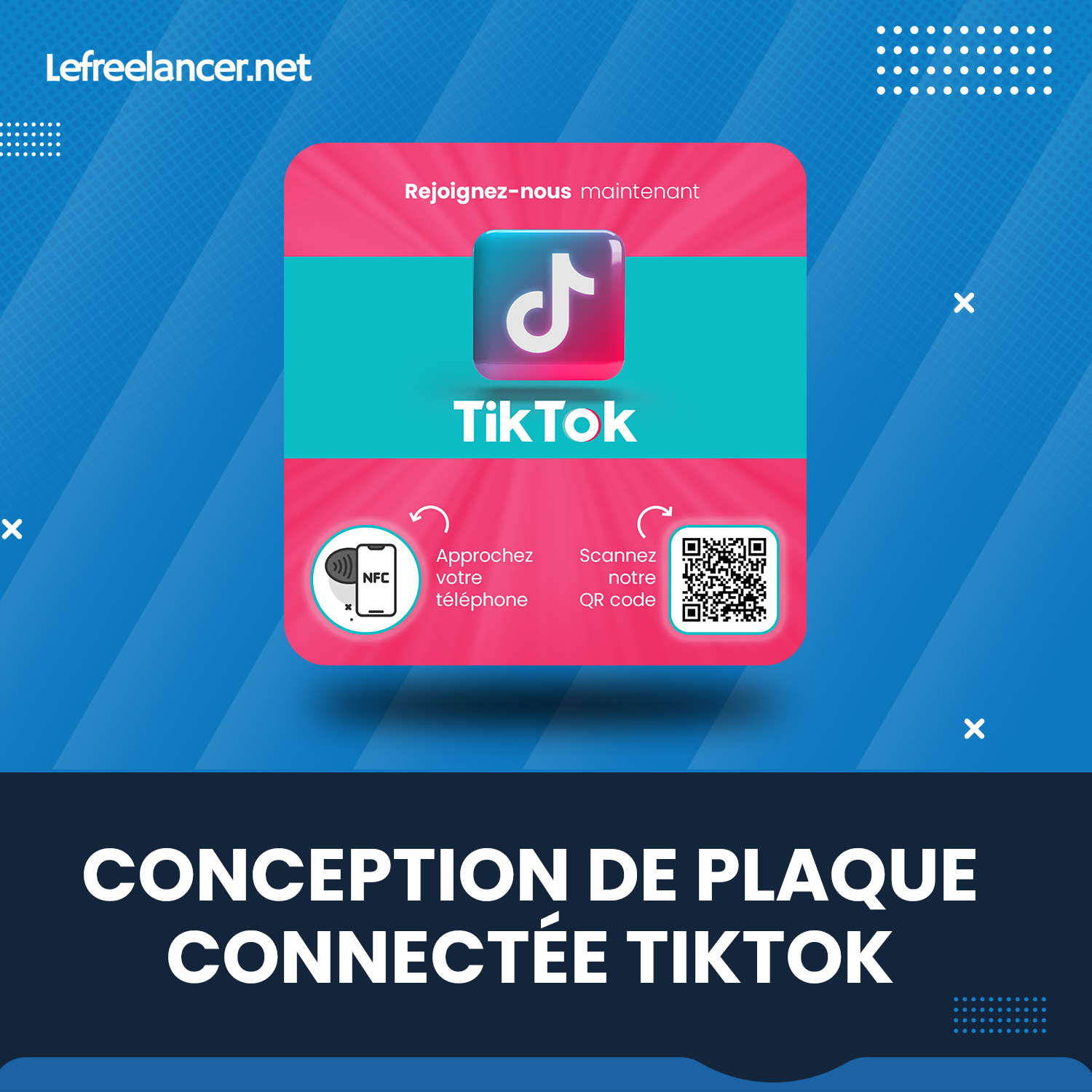 Plaque Connectée TikTok Multi-surfaces Avec Puce NFC
