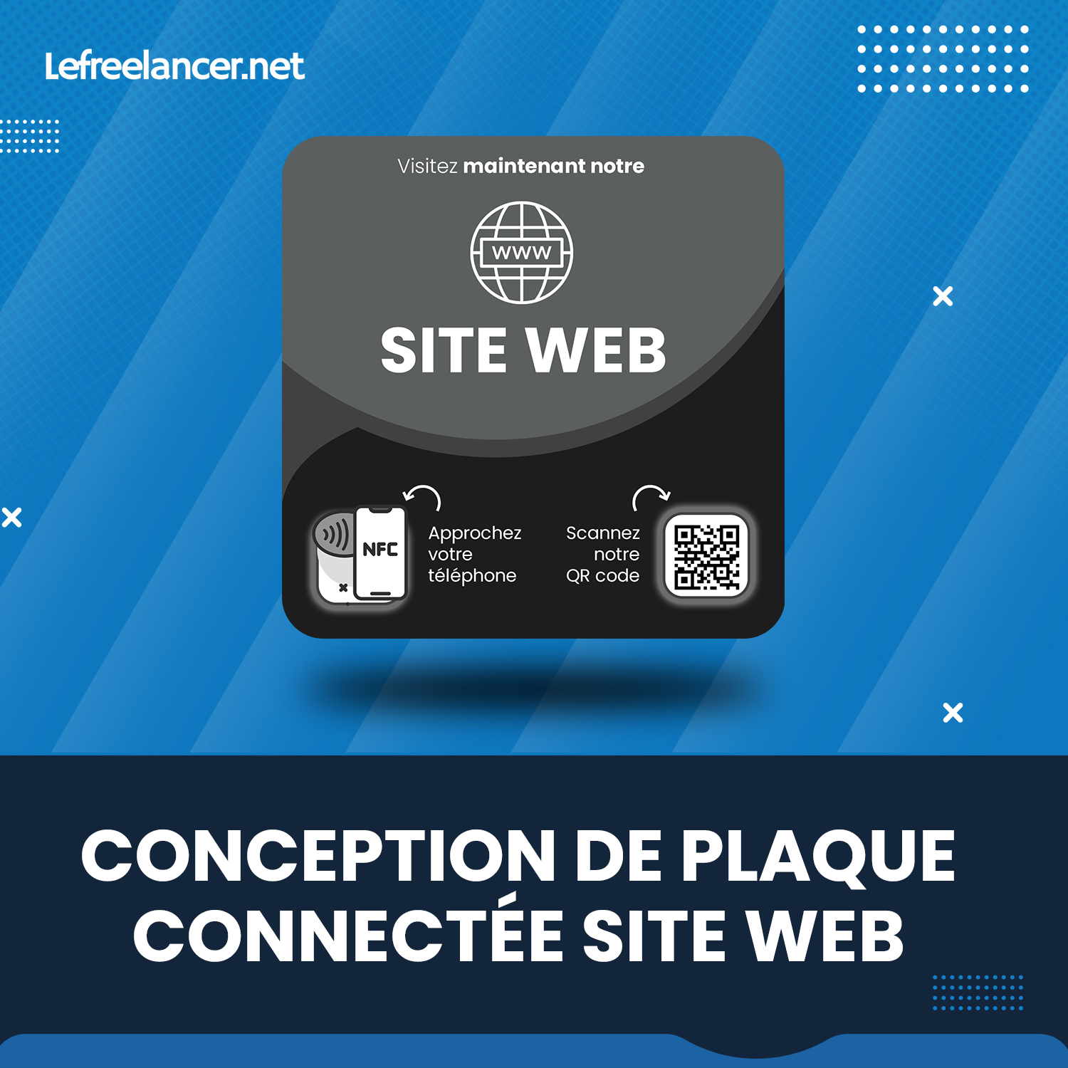 Plaque Connectée Site Web Multi-surfaces Avec Puce NFC