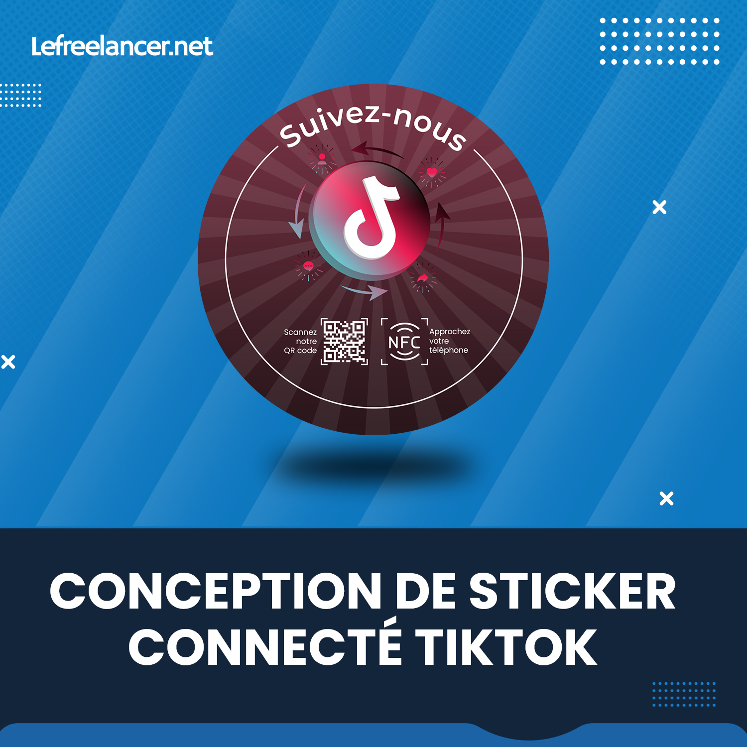 Sticker Connecté TikTok Multi-surfaces Avec Puce NFC