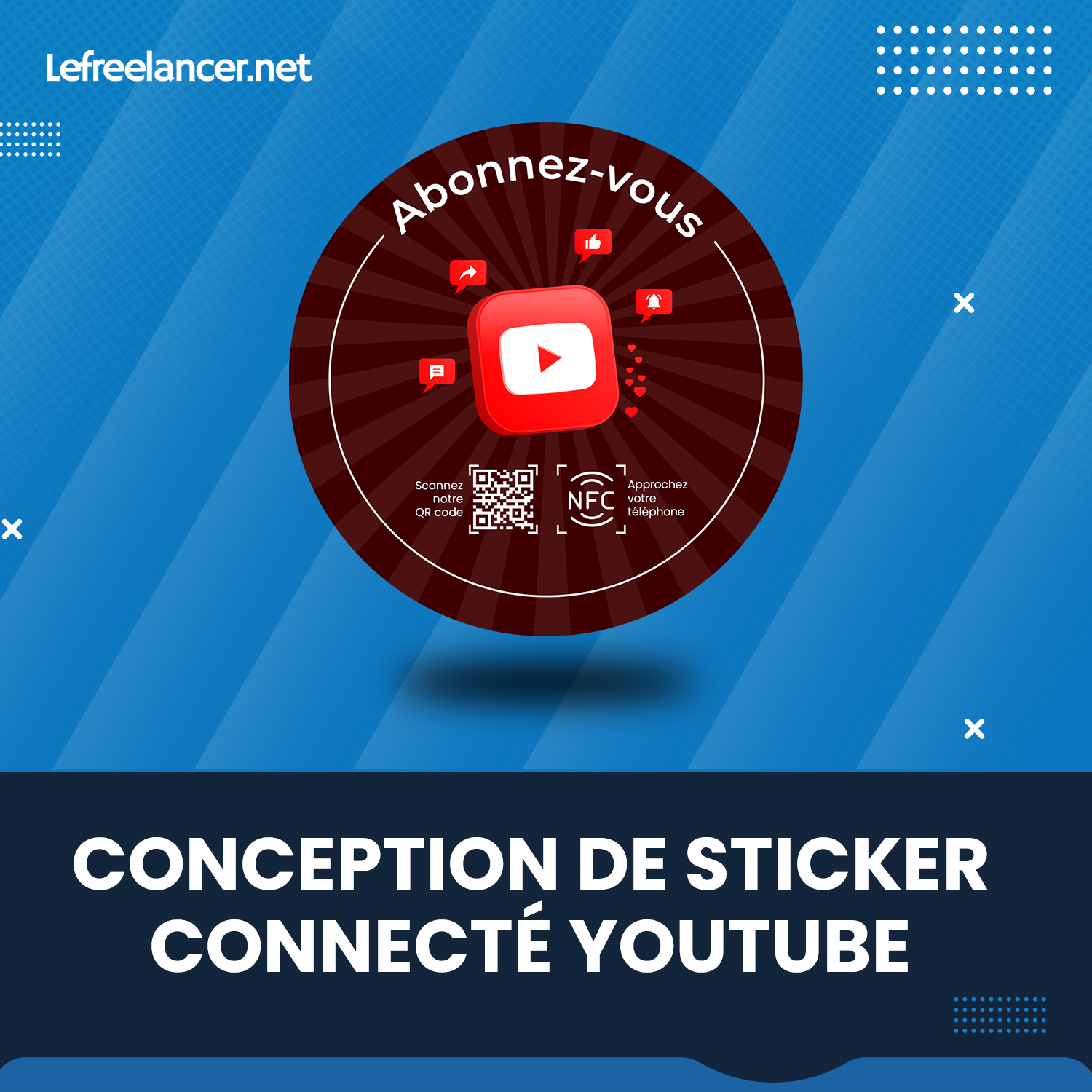 Sticker Connecté YouTube Multi-surfaces Avec Puce NFC