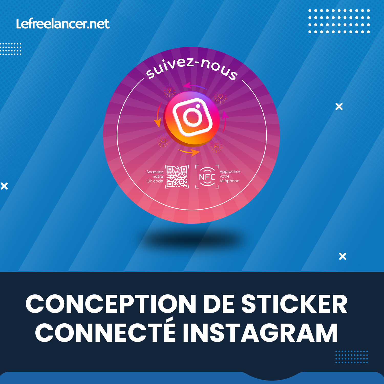 Sticker Connecté Instagram Multi-surfaces Avec Puce NFC