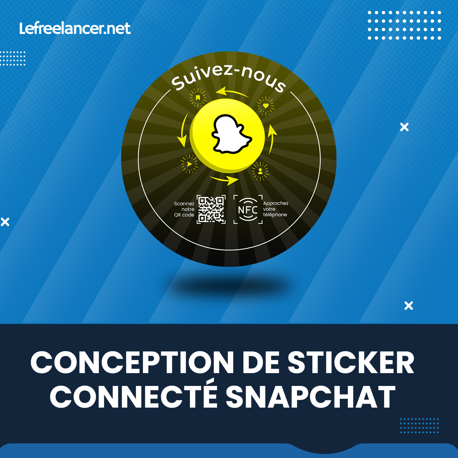 Sticker Connecté Snapchat Multi-surfaces Avec Puce NFC